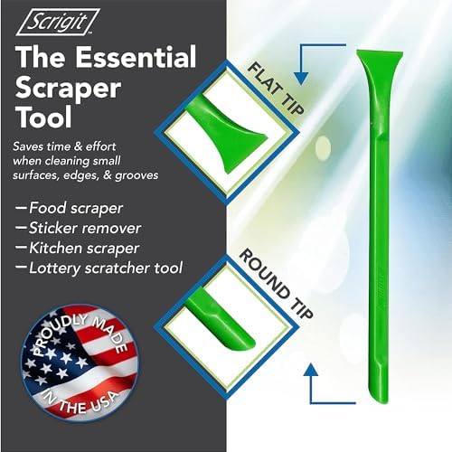 Scrigit Scraper Wide Blade No-Scratch Plastic Scraper Tool, 6 Pack - The Handy Multi-Use Scraping Tool for Removing Food, Labels, Stickers, Paint, Grease -Easy to Hold, Reaches Tight Spaces & Crevices - Image 2