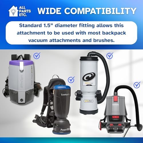 1 1/2" inch Backpack Vacuum Dust Brush Attachment Compatible with ProTeam, Powr-flite, Sanitaire, Tornado, Clarke, Electrolux, Tenant, Rubbermaid, Prolux, Hoover, Bissell, and others - Image 5