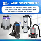 1 1/2" inch Backpack Vacuum Dust Brush Attachment Compatible with ProTeam, Powr-flite, Sanitaire, Tornado, Clarke, Electrolux, Tenant, Rubbermaid, Prolux, Hoover, Bissell, and More (2) - Image 5
