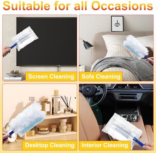 40Pcs Static Dust Removal Brush Disposable Replacement Head Compatible with Swiffer Duster Refills for Multi-Surface Dusters for Cleaning Furniture, Blinds, Electronics & Corners - Image 6