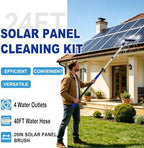 Buyplus 30FT Reach Solar Panel Cleaning Brush Kit with 5-24FT Telescoping Pole, Water Fed Window Cleaner Tool with 20" Brush, Soap Dispenser, Cobweb Duster, Squeegee for Roof, RV, Gutter, Deck,Blue - Image 2