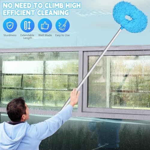 Eunice 2PCS Ceiling Fan Cleaner Duster with Extension Pole, Blue 4.2FT - Image 4