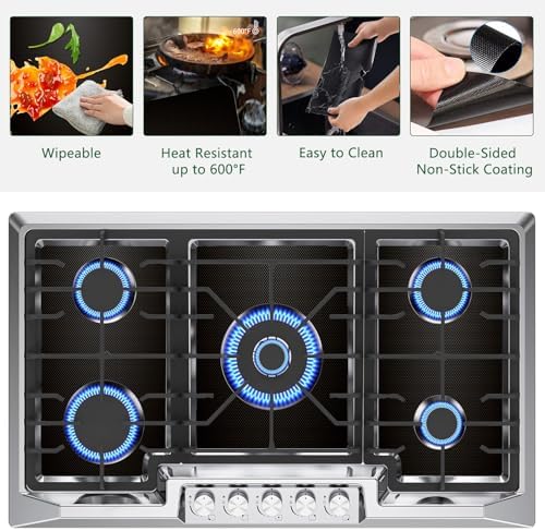 3Pcs Stove Guard for Gas Stoves, 0.3mm Stove Top Covers for Gas Burners, Easy-Clean Reusable Stove Surface Shields-Heat-Resistant Gas Range Protectors, Burner Covers for Gas Stovetop - Image 2