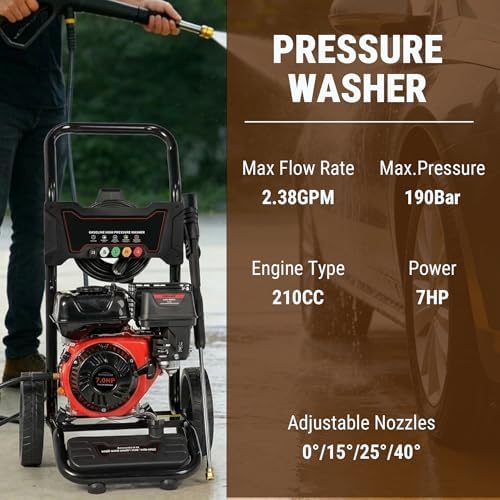 HoldwellS PSI3400 Commercial Gas P*ressure Washer, 2.6GPM w/ 210CC Engine - Image 2