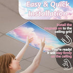 8 Pcs Fluorescent Light Covers with 80 Magnets Decorative for Classroom Ceiling Light 4 x 2 Feet Magnetic Lights Covers Filter Easy Install for Office Hospitals & Home Drop Ceiling Supplies (Cumulus) - Image 6