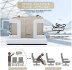coofay Laptop Travel Backpack For Women Men Airline Approved Carry On Bags For Airplanes Underseat Luggage Backpack For Traveling On Airplane Personal Item Travel Bag For Airlines Light Brown - Image 2