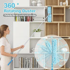 JEHONN Duster with 6 ft Extension Pole, 10 Refills Compatible with Swiffer Super Extendable Handle Heavy Duty Dusting Wand Starter Kit for Cleaning High Ceiling Fan Shelves Vent Window Blind - Image 3