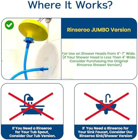 Rinseroo JUMBO Shower Cleaning Thing Slip-On Handheld Hose Attachment - Image 6