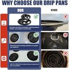 WB31M20 WB31M19 Porcelain Drip Pans for GE Hotpoint Electric Stove/Oven/Range, Black Stove Drip Pans Set Include 2 Small 6" Electric Stove Drip Pans and 2 Large 8" Stove Burner Drip Pans by Fetechmate - Image 5