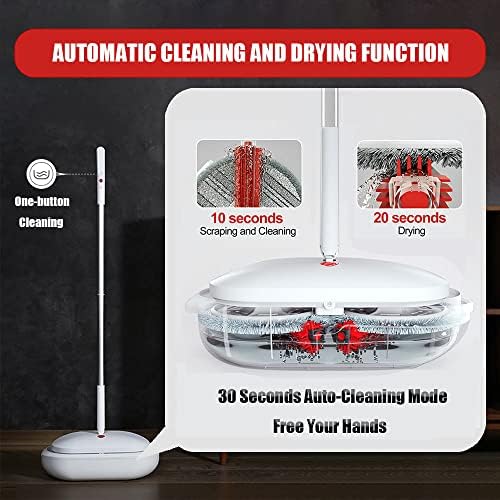 REECOO Cordless Electric Spin Mop Power Mop with 4 Floor Scrubber Pads/Automatic Cleaning Bucket/Water Sprayer,Lightweight & Rechargeable,Suitable for Wooden, Marble, Tile, Hardwood Floor. - Image 2