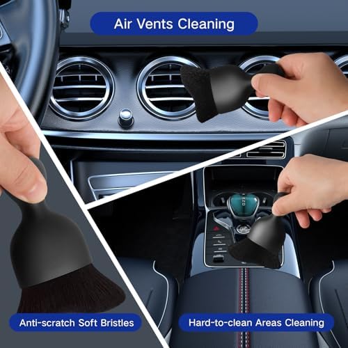 Qydipclin 11pcs Windshield Cleaner Tool, Car Window Cleaning Wash Kit with 6 Reusable Microfiber Pads 2 Spray Bottles and Extendable Handles Auto Glass Wiper Kit, Blue - Image 7