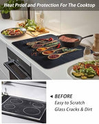 Cooking Spice Stove Top Covers for Electric Stove, Modern Black Cook Seasoning Induction Cooktop Cover Protector, Rustic Pepper Range Mat for Glass Top Stove, Kitchen Dish Drying Mat, 28"x20" - Image 5