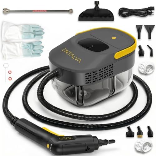 Steam Cleaner for Home, 1.69QT Visible Tank Portable Steamer with 15 Accessories, Chemical-Free 3-Level Touch Control Cleaning for Grout, Tile, Car Detailing by Unknown