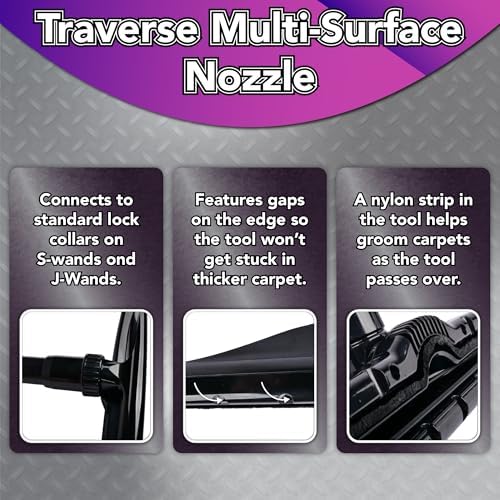 Traverse 14" Commercial Vacuum Multi-Surface Tool Attachment Kit with 2-Piece Steel S-Wand for Backpack Vacuums - Image 6