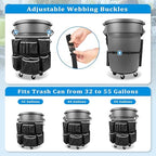 HODRANT Trash Can Caddy Bag with 13 Pockets Fit 32-55 Gallon Garbage Bin - Image 2