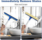 Professional Window Squeegee,2 in 1 Squeegee Window Cleaner with Long Stainless Steel Handle,Sponge Car Window Squeegee for Gas Station, Glass,Shower,Outdoor High Window Cleaning (Expansion Payment) - Image 5