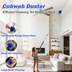 30T Reach Duster Kits, Window Cleaning kit with 5-24FT Telescoping Extension Pole, Cobweb Duster, Washable Fan Duster for Ceiling, Window Squeegee for Glass and Microfiber Feather Duster - Image 4