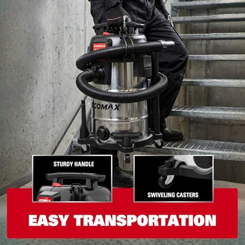 ECOMAX 8 Gallon Ultra Quiet Stainless Steel Shop Vacuum Wet and Dry - Image 7