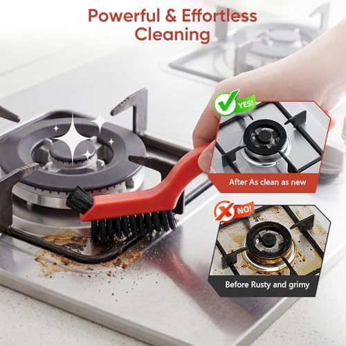 10PCS Nylon Cleaning Brushes for Tight Spaces, Non Scratch Detail Cleaning Brush Set for Window Tracks, Kitchen, Bathroom, Keyboard, Car Detailing & Household Cleaning - Image 5