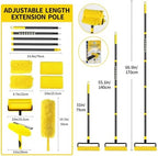 High Ceiling Fan Cleaner Duster for Fans Blades Cleaner with 78.7in Extension Pole Extra Long Handle Cleaning Tool，Reusable Chenille & Microfiber Mop Head for Baseboard Wall Floor Window Glass Wiper - Image 2