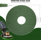 12" Cleaning Orbiter Pads - Commercial Floor Buffer Pads for Hardwood Floor Maintenance, Scrubbing, Polishing & Stripping - Compatible with Orbiter Machines (Green) - Image 2