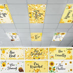 6 Pcs Fluorescent Light Covers with 60 Magnets Decorative for Classroom Ceiling Light 4 x 2 Feet Magnetic Lights Covers Filter Easy Install for Office Hospitals & Home Drop Ceiling Supplies (BEE) by Wiooffen
