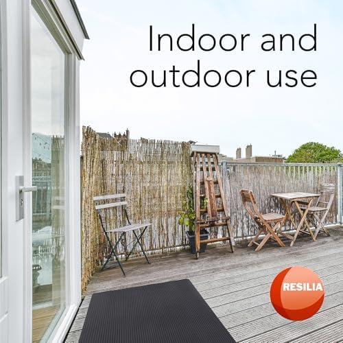 RESILIA Black Plastic Floor Runner - Embossed Wide Rib Waterproof Vinyl, Heavy Duty Protector Mat for Indoor Hardwood, Hard Floors, Garage, Entryway, Kitchen, & Outdoor Use, 27” x 25’, Made in the USA - Image 3