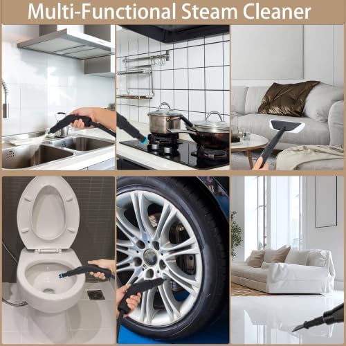 Steam Cleaner, 2500W Handheld Steam Cleaner for Home, 15s Fast Heat-Up, 6-Level Adjustable Portable Steam Cleaner for Upholstery, Grout, Floor, car (White) - Image 3