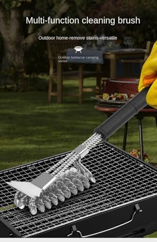 Stainless Steel Cleaning Brush, Kitchen Cleaning Tools, Pot Bottom Cleaning, Steel Wire Brush with Shovel, Steel Wire Brush for Oven Barbecue mesh - Image 4