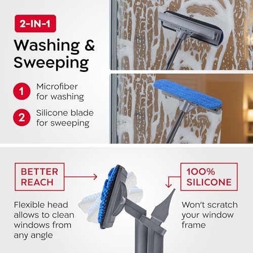 Tyroler Professional Window Squeegee with Extension Pole 6-19 ft - Image 5