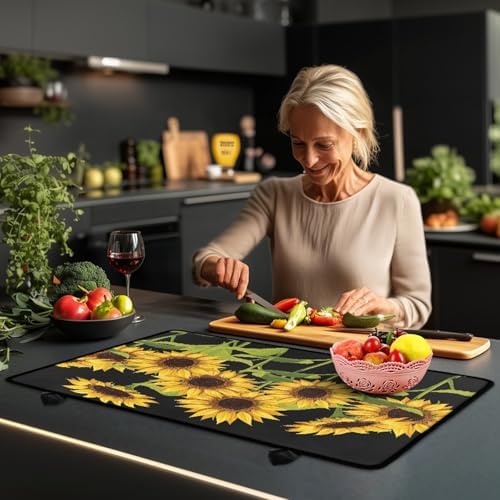 Wildflower Sunflower Print Stove Top Cover for Electric Stoves - Image 7