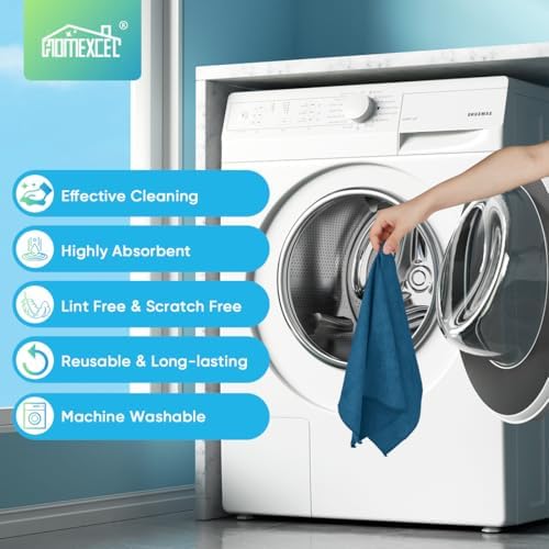 HOMEXCEL 24PK Microfiber Cleaning Cloth, Cleaning Rag for Home, 11.5x11.5in - Image 7