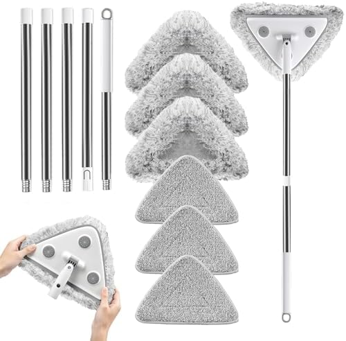 MUEE Window Squeegee with 78" Extension Pole, High Reach Window Cleaner by MUEE