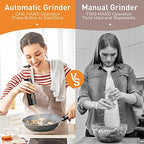 Electric Salt and Pepper Grinder Set, Rechargeable Automatic Salt and Pepper Shakers, Adjustable Coarseness Pepper Grinder with Led, Kitchen Appliances Gifts for Mom(Blackwhite) - Image 5
