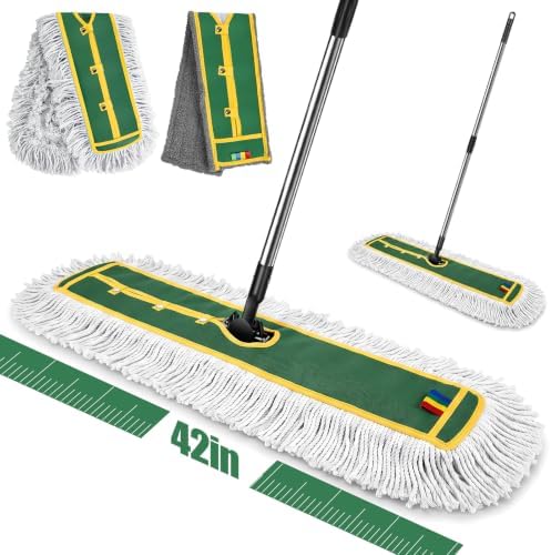 42" Commercial Dust Mop for Floor Cleaning, Heavy Duty Industrial Mop by MASTERTOP