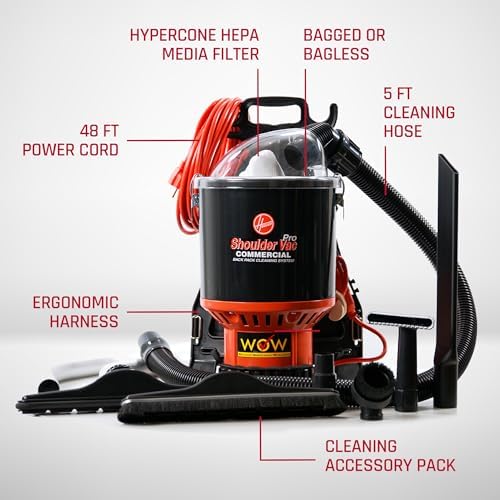 Hoover Commercial Shoulder Vac Pro Bagged Backpack Vacuum Cleaner - Image 5