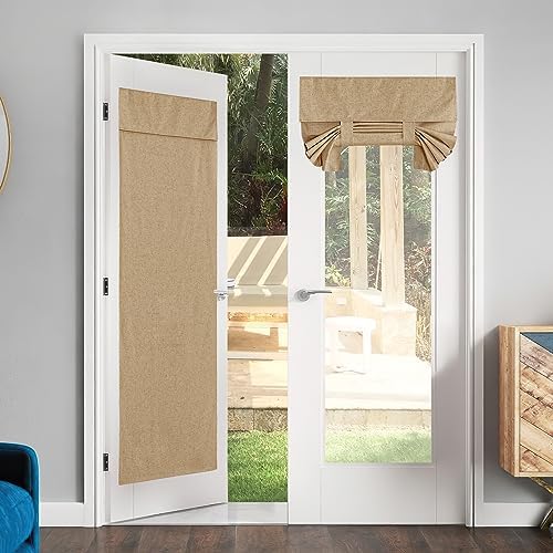 NICETOWN Linen French Blackout Door Window Curtains, 1 Panel by NICETOWN