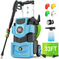 Adjustable Electric Pressure Washer 5000PSI with 33FT Flexible Hose, 4 Nozzles, Foam Cannon, Best Power Washer for Cars, Patios, Driveways, Blue by ImdotDirect
