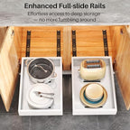 Pull out Cabinet Organizer, 21"Deep, 16.9"Wide Full-Extension Heavy Duty Slide out Drawers with Nano Adhesive, Roll Out Shelf Sliding Cabinet Storage for Kitchen, Bathroom, Pantry, Under Sink(White) - Image 4