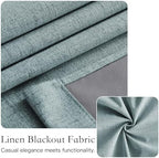 NICETOWN 100% Blackout Linen French Door Curtain, Skylark Blue, 1 Panel - Image 6