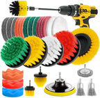 30 Piece Drill Brush Attachments Set, Scrub Pads & Sponge & Wire Brush for Drill, Power Scrubber Brush with Extend Long Attachment, Drill Scrubber Brush Kit for Bathroom, Floor, Car, Grout by ETOUPA