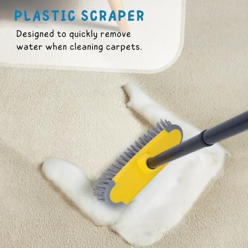 Deck Brush with Long Handle, 50'' Floor Scrub Broom for Shower, Patio - Image 5