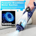 MONOZEL Handheld Vacuum Cordless - Car Vacuum Cleaner with Brushless Motor, 15kPa Powerful Suction Vacuum with LED Light, Type C Port, 2 Fliters, Portable Hand Vacuum for Home, Pet and Car - Image 3