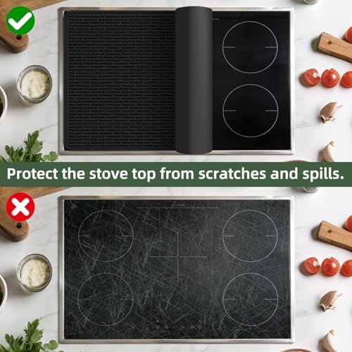 LONGKING Stove top Cover for Electric Stove - Silicone Stove Mat for Glass Top Stove, Range Covers for Electric Stove, Aqua, 28"x20" (Standard) - Image 3