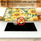 Electric Stove Top Cover - Heat Resistant Floral Stove Cover & Stove Top Protector, Reusable, Easy to Clean, Stylish Home Upgrade. (Yellow Green Floral Print, 28"L x 20"W) - Image 6