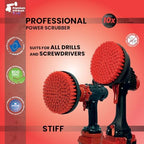 Premium Drill Brush Professional– 2in1 for Drill & Angle Grinder Stiff 6 in Red | Scratch-Free Outdoor Cleaning Brush for Patio Bricks, Lawn Mowers, Car Wheels, Pool Tiles and Boat Hulls - Image 6