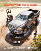 VEVOR Gas Pressure Washer, 3600 PSI 2.6 GPM, Gas Powered Pressure Washer with Copper Pump, Spray Gun and Extension Wand, 5 Quick Connect Nozzles, for Cleaning Cars, Homes, Driveways, Patios - Image 6