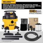 DEWALT STEALTHSONIC Wet Dry Shop Vac 6 Gallon, Shop Vacuum Wet and Dry 5 HP, Ultra Quiet Shopvac with Powerful Suction, Wet Dry Vacuum Cleaner for Home, Garage, Workshop, Jobsite, DXV06P-QT - Image 6