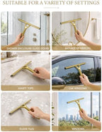 Gold Squeegee for Shower Glass 8.9x8.7in Brushed Stainless Steel - Image 5