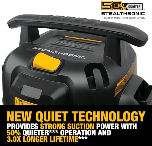DEWALT 5 Gal 4 HP STEALTHSONIC Shop Vacuum Wet and Dry DXV05S-QTB - Image 4